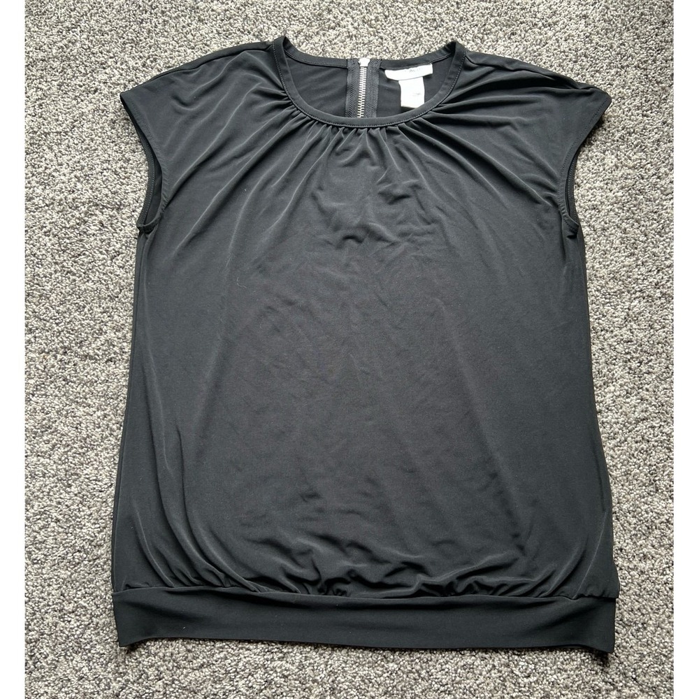 Worthington Stretch women's short sleeve black‎ blouse size medium